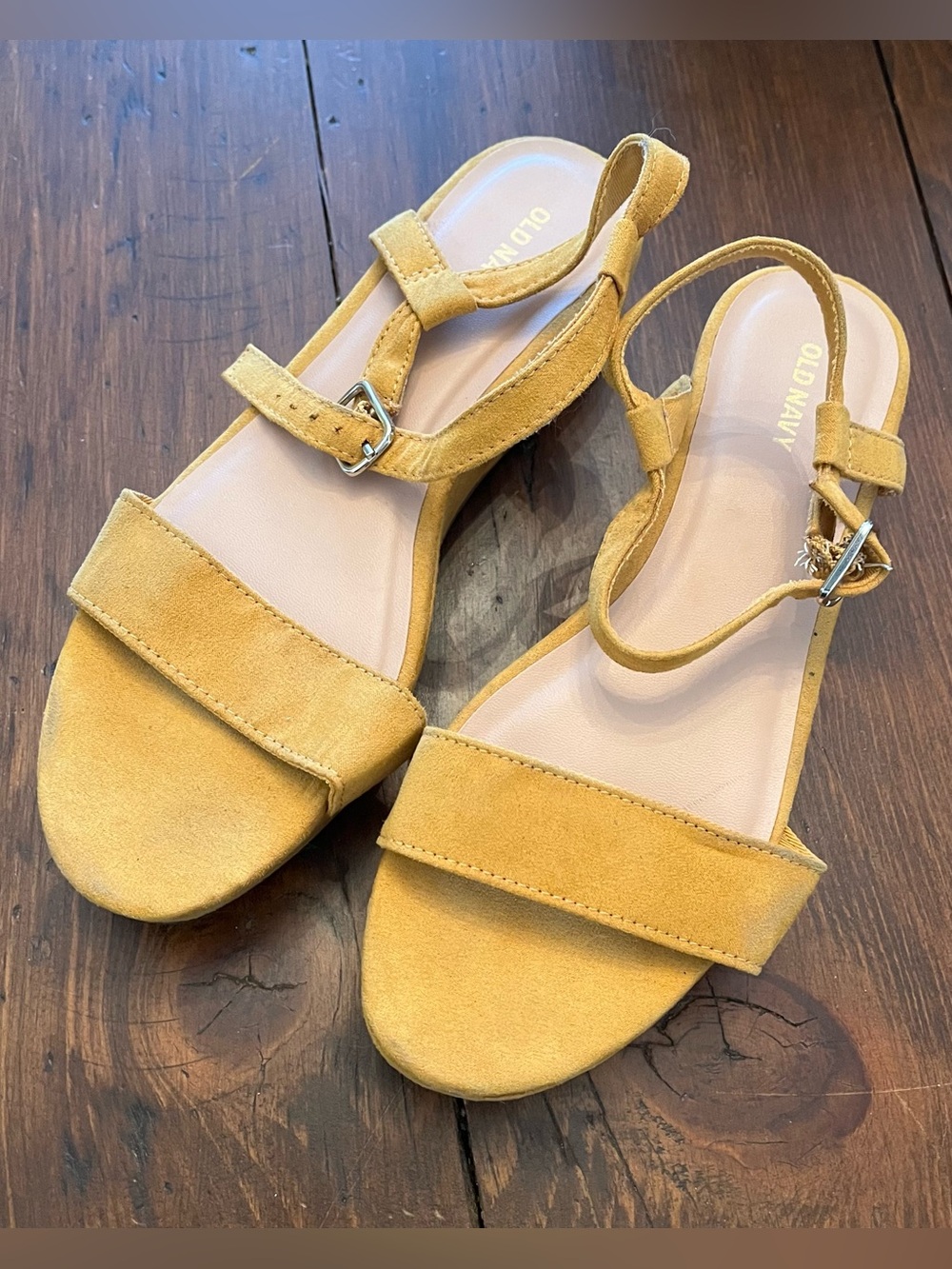 Old Navy Mustard Suede Slingback Sandals - Picture 1 of 4